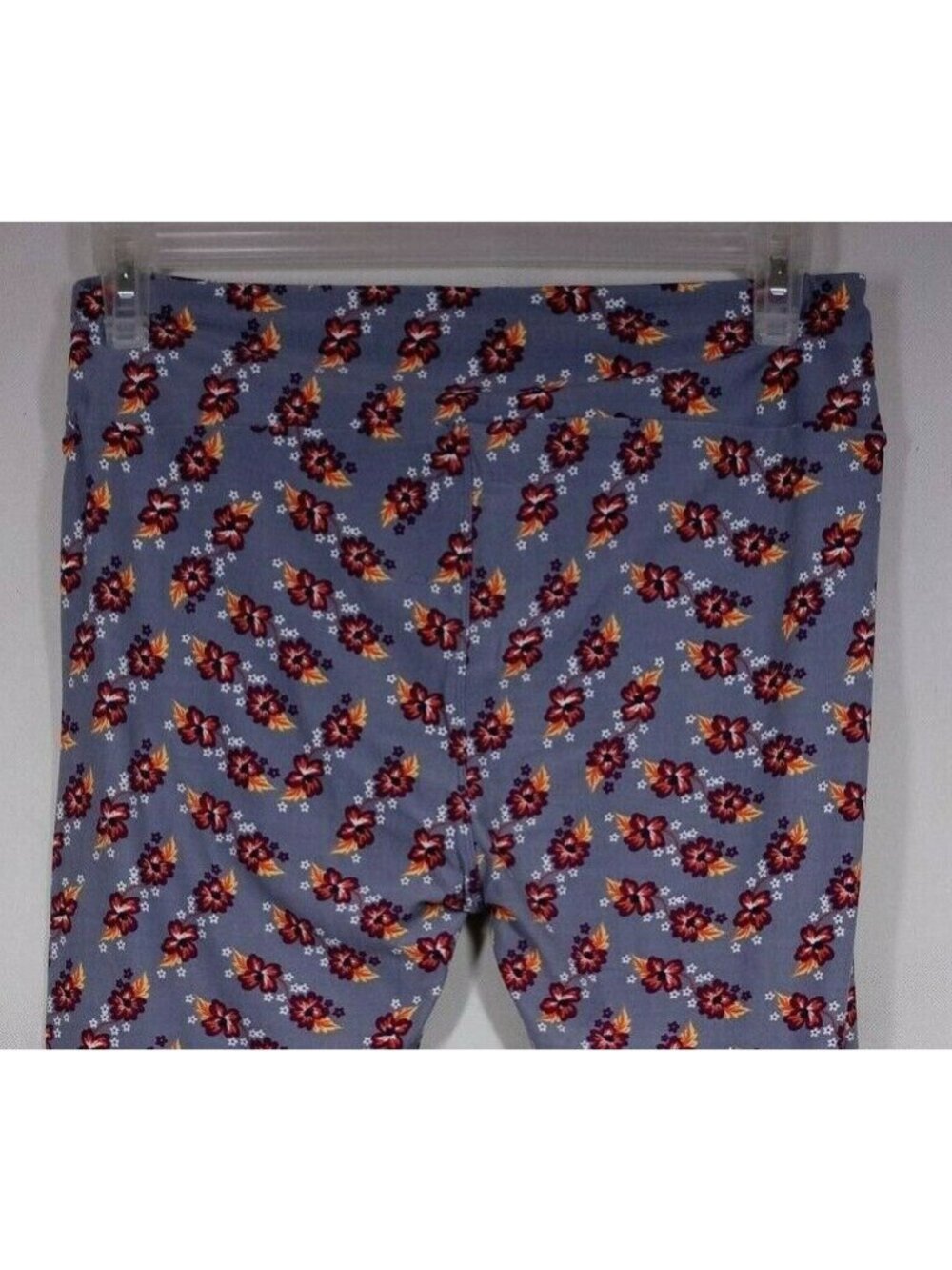 NEW LuLaRoe Tall & Curvy Leggings Gray With Orange, White, & Burgundy Floral